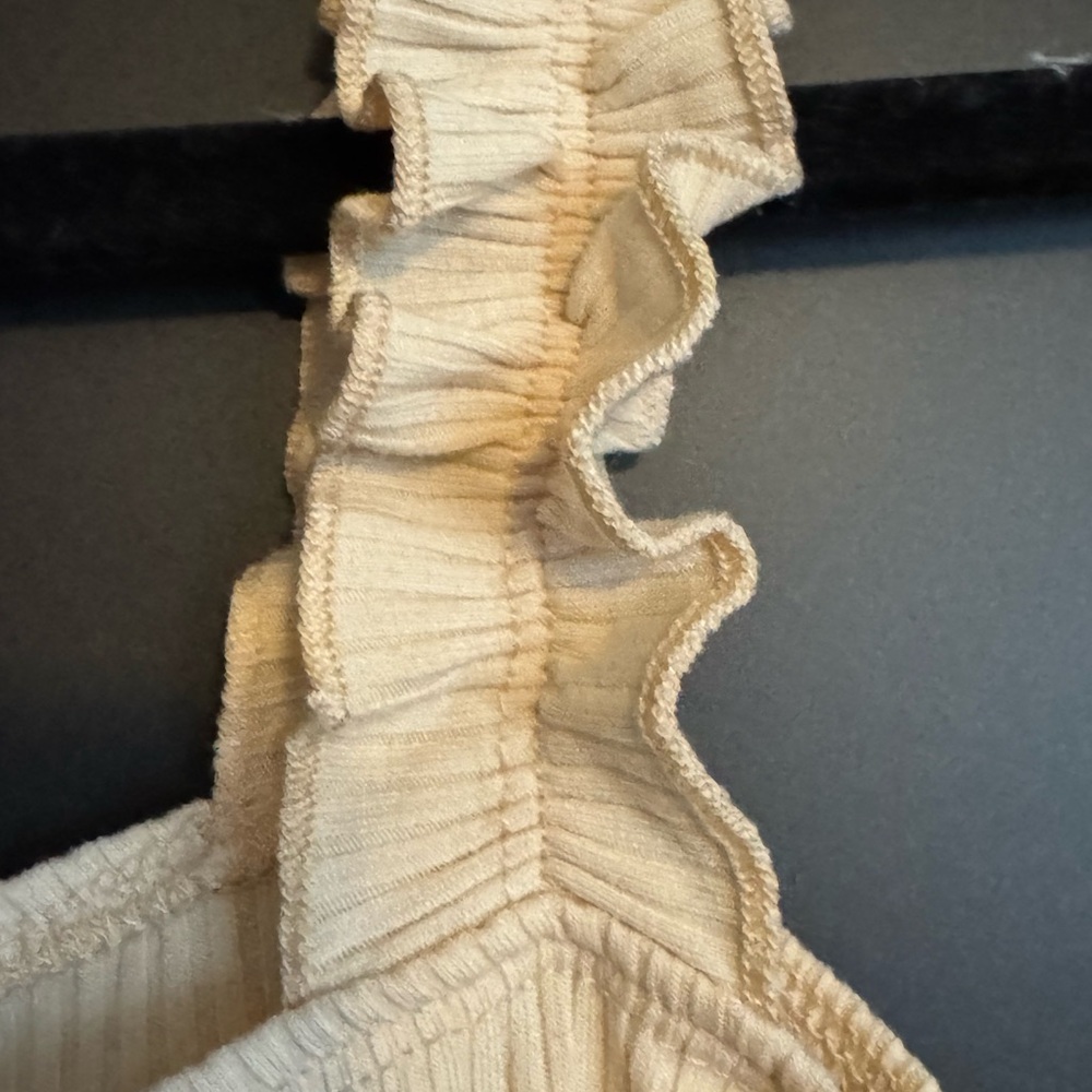 Cream Ruffled Strap Bodysuit - Picture 3 of 3